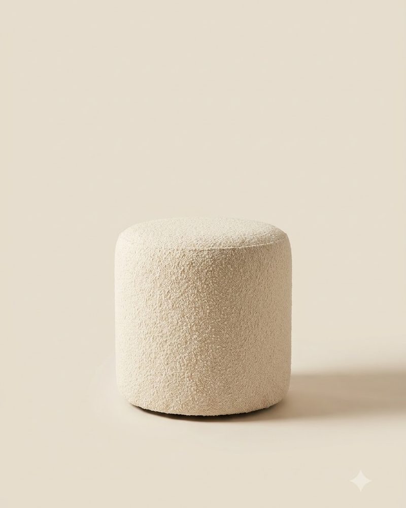 Bouclé Accent Stool